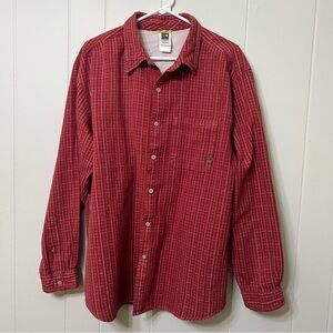 Vintage The North Face A5 Series Red Striped Button Down Shirt Men’s Size Large